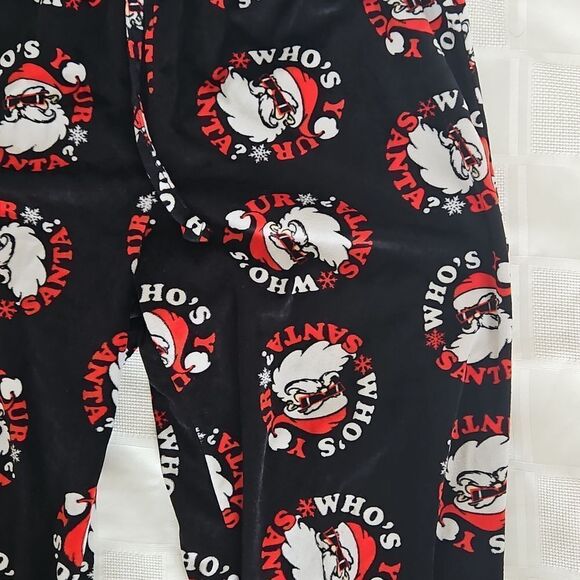 MAD Engine Women's Polyester Christmas PJ Bottom Small Black & Red - Picture 3 of 16